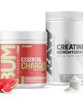 Raw Nutrition Creatine Monohydrate & Charged Sour Watermelon Pre-Workout Powder Bundle