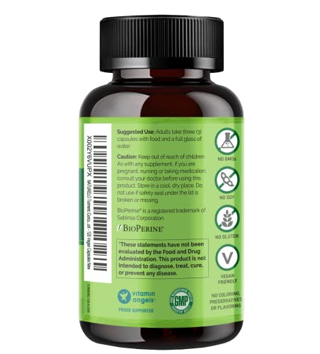 Naturelo Tumeric Curcumin Plant Based Joint Support Magnesium Glycinate 200 Mg Magnesium - Gluten Free Non Gmo 120 Capsules