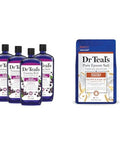 Dr Teal'S Foaming Bath With Pure Epsom Salt Black Elderberry With Vitamin D 34 Fl Oz (Pack Of 4) (Packaging May Vary) & Pure Epsom Salt Soak Soothe & Comfort With Oat Milk & Argan Oil 3 Lbs