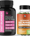 Nobi Nutrition Fat Burn Gummies And Supplement Women Complete Weight Loss Support With Green Tea & Raspberry Ketones Appetite Suppressant Metabolism Booster & Belly Fat Reducer 60 Gummies & 120 Pills