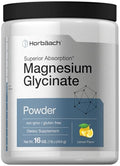 Horbaach Magnesium Glycinate Powder 1 lb Lemon Flavored Superior Absorption NonGMO and Gluten Free