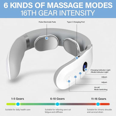 Airuntech Neck Massager Portable Electric Neck Massager With Heat Soothing Massage For Shoulders Relaxing s For Men Women