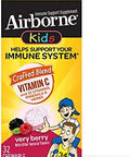 Airborne Kids 500Mg Vitamin C Chewable Tablets With Zinc Immune Support Supplement With Powerful Anitoxidant Vitamins A C & E 32 Chewable Tablets Very Berry