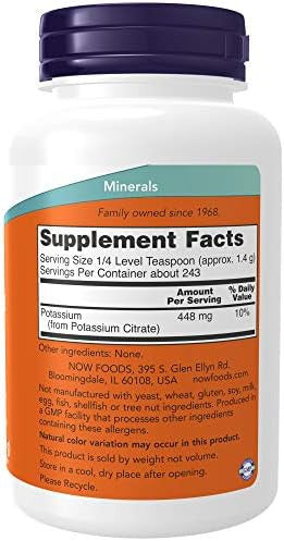 Now Foods Supplements Potassium Citrate Powder Supports Electrolyte Balance And Normal Ph Essential Mineral 12Ounce