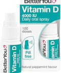 Atrilly Dlux4000 Vitamin D Oral Spray Vitamin D3 Supplement Natural Peppermint Flavoura A' A"