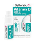 Betteryou Atrilly Dlux4000 Vitamin D Oral Spray Vitamin D3 Supplement Natural Peppermint Flavour