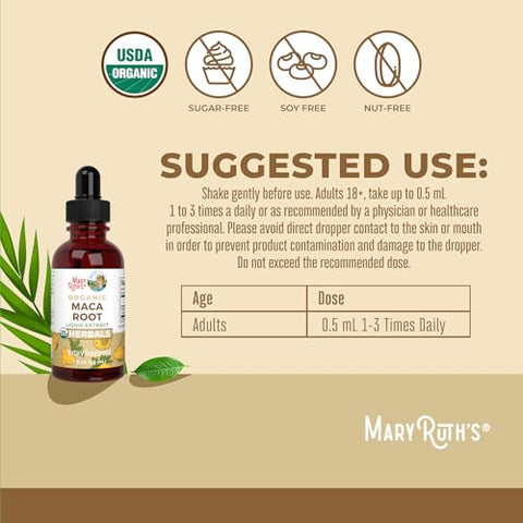 Maryruth'S Usda Organic Maca Root Liquid Drops Vegan Non-Gmo Gluten Free Alcohol Free 1 Fl Oz