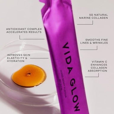 Vida Glow Collagen Liquid Advance ÃƒÂ¢Ã¢â€šÂ¬Ã¢â‚¬Å“ Marine Collagen Peptides With Vitamin C Antioxidants And Manuka Honey ÃƒÂ¢Ã¢â€šÂ¬Ã¢â‚¬Å“ Supports Skin Firmness Hair Thickness And Nail Strength Berry Flavor