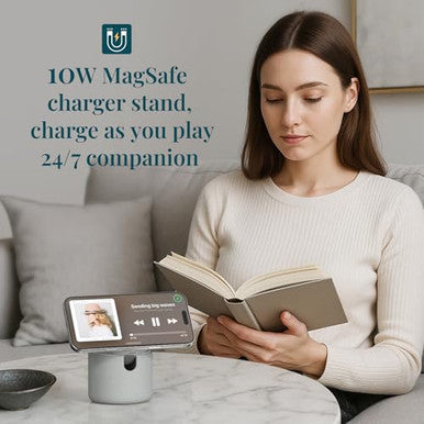 Anjank White Noise Sound Machine With Wireless Charger Stand 20 Soothing Sleep Sounds 32-Levels Volume Auto-Off Timer Magnetic Charging For Iphone White Noise Machine For Adults Home Travel