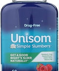 Unisom Simple Slumbers Drug Sleep Aid Gummies Melatonin 5Mg Sleep Support For Adults Midnight Raspberry Flavor 120 Count