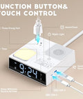 Gannyfer White Noise Sound Machine With Dual Alarm Clock - Soft Night Light 41 Non Looping Sounds Usb Port Charger 3 Timers Memory Function 31 Adjustable Volume Sleep Sound Machine For Adult & Home Bedroom