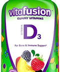 Viactiv Calcium +Vitamin D3 Supplement Soft Chews Caramel 60 Chews Calcium Dietary Supplement and Vitafusion Vitamin D3 Gummy Vitamins for Bone and Immune System Support Peach Blackberry