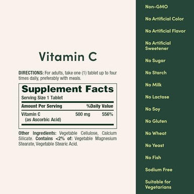 Nature'S Bounty Vitamin C, Supports A Healthy Immune System, Vitamin Supplement, 500Mg, 250 Tablets