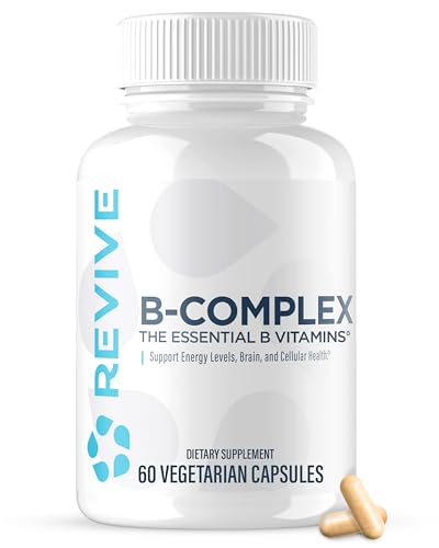 Revive MD Vitamin B Complex Capsules Supports Heart Health and Immune System BComplex Vitamin Supplement for Women and Men Vitamin B12 Complex Promotes Healthy Brain Function and Boosts Energy