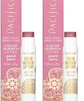 Pacifica Color Quench Tinted Lip Balm - Guava Berry With Coconut Oil Cocoa Butter Vitamin E - Vegan Cruelty- Moisturizer For Dry Lips (Pack Of 2)