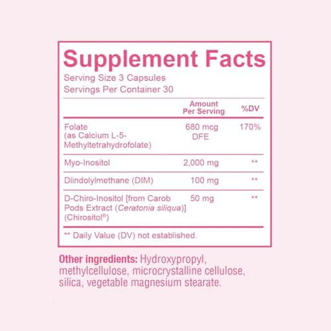 Premium Ovarian Health Support Supplement Hormone Balance Ovulation and Cycle Regularity MyoInositol and DChiro Inositol Supplement for Women 40: 1 Inositol Ratio With Folate and DIM 90 Capsules
