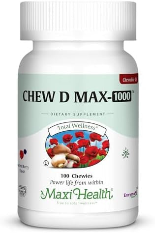 Maxi Health Chewable Vitamin D 1000 Iu Chewdmax Vitamin D3 For Kids And Adults Kosher 100 Chewables Natural Berry Flavor