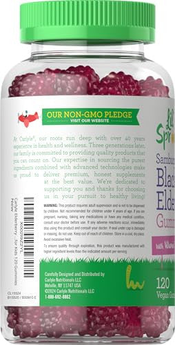 Carlyle Elderberry Gummies For Kids 120 Count