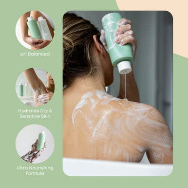 Bushbalm Nourishing Body Wash - Moisturizing Cleanser For Sensitive Skin With Jojoba Aloe Vera And Vitamin E - Spa Day Scented 360 Ml