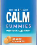 Natural Vitality Calm Magnesium Supplement AntiStress Gummies Vegan GlutenFree Orange Flavor 120 Gummies