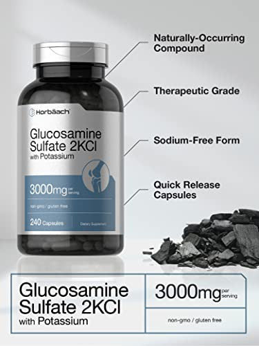 Horbaach Glucosamine Sulfate 2Kci With Potassium 240 Capsules 3000Mg