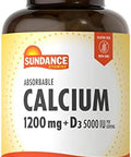 Sundance Calcium 1200 Mg With Vitamin D3 5000 Iu 60 Absorbable Softgels Nongmo & Gluten Supplement