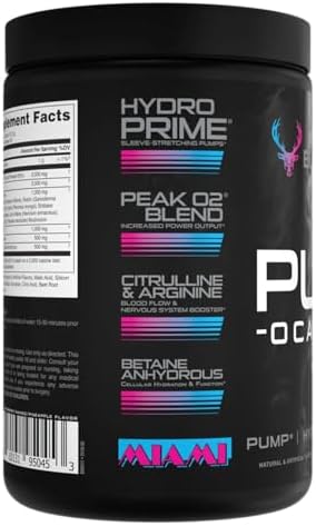 Bucked Up Pump-Ocalypse Miami Nitric Oxide And L Arginine Supplement With Citrulline Malate Glycerpump Ultimate N.O. Booster Lean Muscle Support For Blood Flow Vascularity Hydration And Endurance