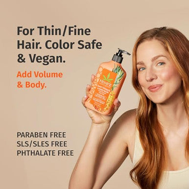 Hempz Biotin Hair Shampoo - Original Light Floral & Banana - For All Hair Types Growth & Strengthening Of Dry Damaged And Color Treated Hair Hydrating Softening Moisturizing - 17 Fl Oz
