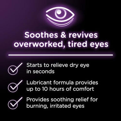 Visine Dry Eye Relief Tired Eye Lubricant Eye Drops Moisturizing & Soothing Sterile Drops For Irritated Dry & Tired Eyes Due To Screen Time Irritation Polyethylene Glycol 0.5 Fl. Oz