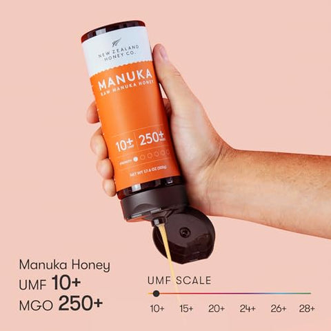 New Zealand Honey Co. Pure Manuka Honey Squeeze Bottle UMF 10+ / MGO 250+ | 17.6oz | 1.1 lb. (500g)