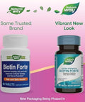 NatureS Way Extra Strength Biotin Forte Supports Healthy Hair Skin and Nails 5000 Mcg Per Serving High Potency BVitamins Vitamin C 60 Vegan Tablets (Packaging May Vary)