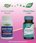Nature'S Way Extra Strength Biotin Forte Supports Healthy Hair Skin & Nails 5000 Mcg Per Serving High Potency B-Vitamins Vitamin C 60 Vegan Tablets (Packaging May Vary)