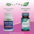 Nature'S Way Extra Strength Biotin Forte Supports Healthy Hair Skin & Nails 5000 Mcg Per Serving High Potency B-Vitamins Vitamin C 60 Vegan Tablets (Packaging May Vary)
