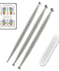 Zjo Acupressure Pen Stainless Steel Reflexology Tool For Face And Body Manual Trigger Point Massage Tool For Deep Tissue Pressure Point Release Professional Lymphatic Drainage For Ear Neck Back