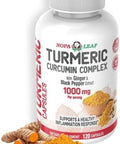 Nopalina Nopa Leaf Turmeric Curcumin Complex Capsules With Ginger & Black Pepper " 1000Mg Per Serving " 120 Capsules " Dietary Supplement Nongmo Gluten
