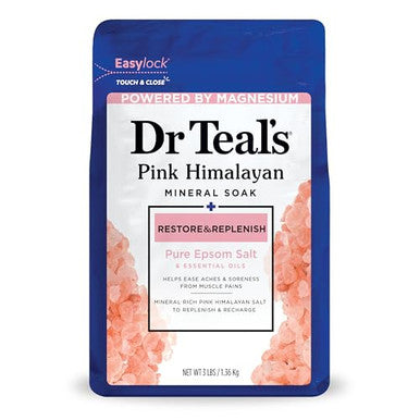 Dr Teal'S Epsom Salt Magnesium SoakRestore & Replenish With Pink Himalayan Salt3 Lbs