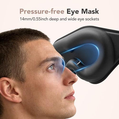 Arvyne Sleep Mask For Side Sleepers 100% Blackout Eye Mask For Sleeping With 3D Deep Contoured Cups Zero Pressure Lash-Friendly Adjustable Light Blocking Travel Mask For Men & Women Black