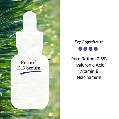 Retinol 2.5% Solution Facial Serum With Vitamin E Facial Crepe Erase Age Spot Remover High Strength Solution For Face Without A Prescription 2 Fl Oz (60Ml)