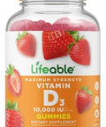 Lifeable Vitamin D 10000 Iu + Vitamin B6 Gummies Bundle Great Tasting Vitamin Supplement Gluten Gmo Chewable Gummy