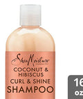 Shea Moisture Curly Hair Products Coconut & Hibiscus Curl & Shine Shampoo Shea Butter Coconut Oil Vitamin E Sulfate Shampoo Anti Frizz Family Size 16 Fl Oz