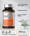 Horbaach P5P Activated Vitamin B6 100mg 120 Tablets Vegetarian Supplement NonGMO Gluten Free Pyridoxal 5 Phosphate Coenzyme B6