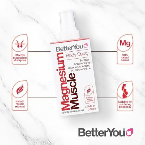 Betteryou Muscle And Joint Bundle Magnesium Joint And Magnesium Muscle Body Spray Essential Oils Spray Soothes Tired Muscles Instantly 2 Pc