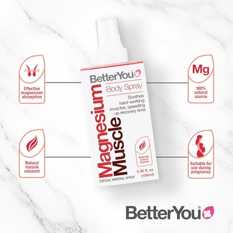 Betteryou Muscle And Joint Bundle - Magnesium Joint And Magnesium Muscle Body Spray - Essential Oils Spray Soothes Tired Muscles Instantly 2 Pc