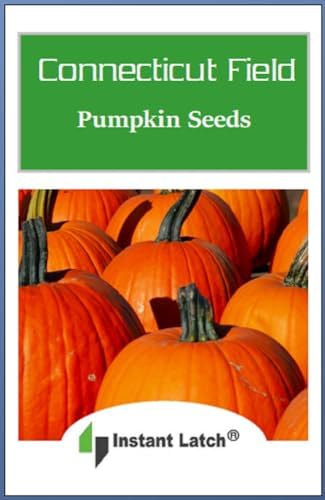 Connecticut Field Pumpkin Seeds | Non-GMO | Heirloom | Instant Latch Fresh Garden Seeds, Orange | NON GMO, Heirloom Seeds, Instant Latch Fresh Garden Seed