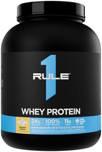 Rule 1 Proteins Whey Protein " 24G Fastacting Protein From Allwhey Sources With Naturally Occurring Eaas & Bcaas For Workout Recovery Or Anytime Use (5 Pounds Vanilla Ice Cream)