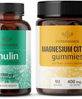 Herbamama Inulin And Magnesium Kit - Bundle Of 1200 Mg Inulin Fiber Capsules & 400 Mg Magnesium Citrate Gummies - Vegan Non-Gmo Gelatinl- - 2 Pack