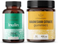 Herbamama Inulin And Magnesium Kit - Bundle Of 1200 Mg Inulin Fiber Capsules & 400 Mg Magnesium Citrate Gummies - Vegan Non-Gmo Gelatinl- - 2 Pack