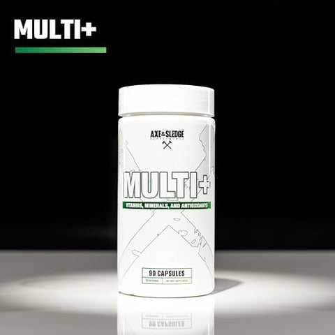 Axe & Sledge Multi Plus Multivitamin 24 Bioavailable Vitamins & Minerals Ashwagandha Multivitamin For Women And Men For Daily Nutritional Support 90 Capsules 30 Servings