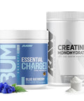 Raw Nutrition Creatine Monohydrate & Blue Rathberry Pre-Workout Powder Bundle
