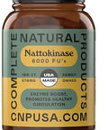 Complete Natural Products Nattokinase Capsules - 100 Count 570Mg 6000Fu'S, Support Healthy Circulation, Natto Enzymes, Gluten , Pure Soy Enzyme, Vegan, Non-Gmo